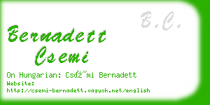 bernadett csemi business card